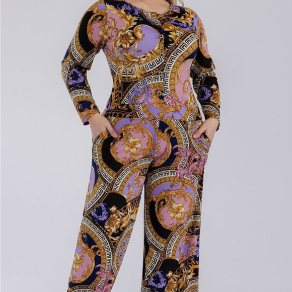 NWOT SOFT AND STRETHCY MULTI-PRINT JUMPSUIT - Picture 2 of 4